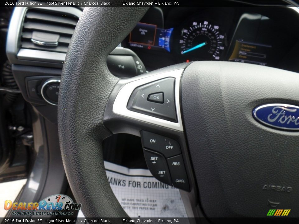 2016 Ford Fusion SE Ingot Silver Metallic / Charcoal Black Photo #17