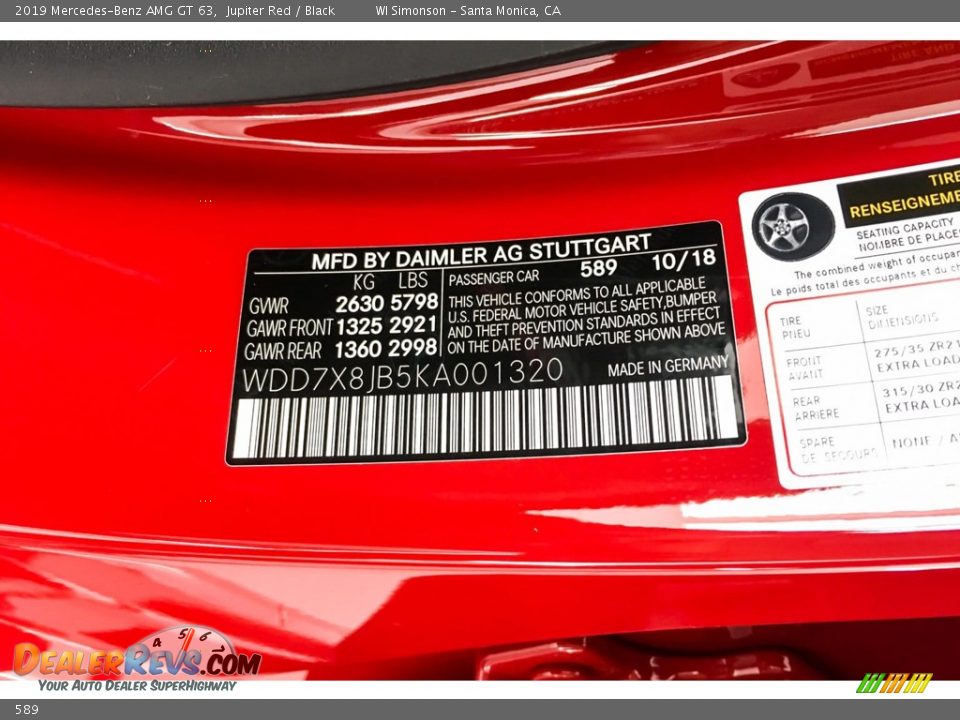 Mercedes-Benz Color Code 589 Jupiter Red