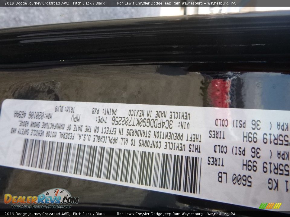 2019 Dodge Journey Crossroad AWD Pitch Black / Black Photo #17