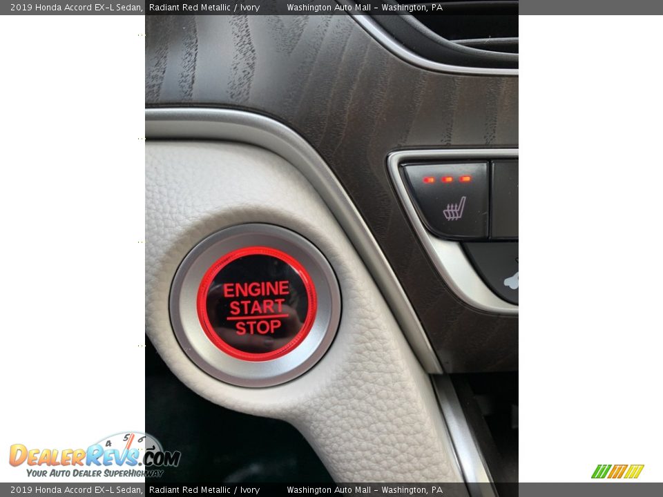 2019 Honda Accord EX-L Sedan Radiant Red Metallic / Ivory Photo #34