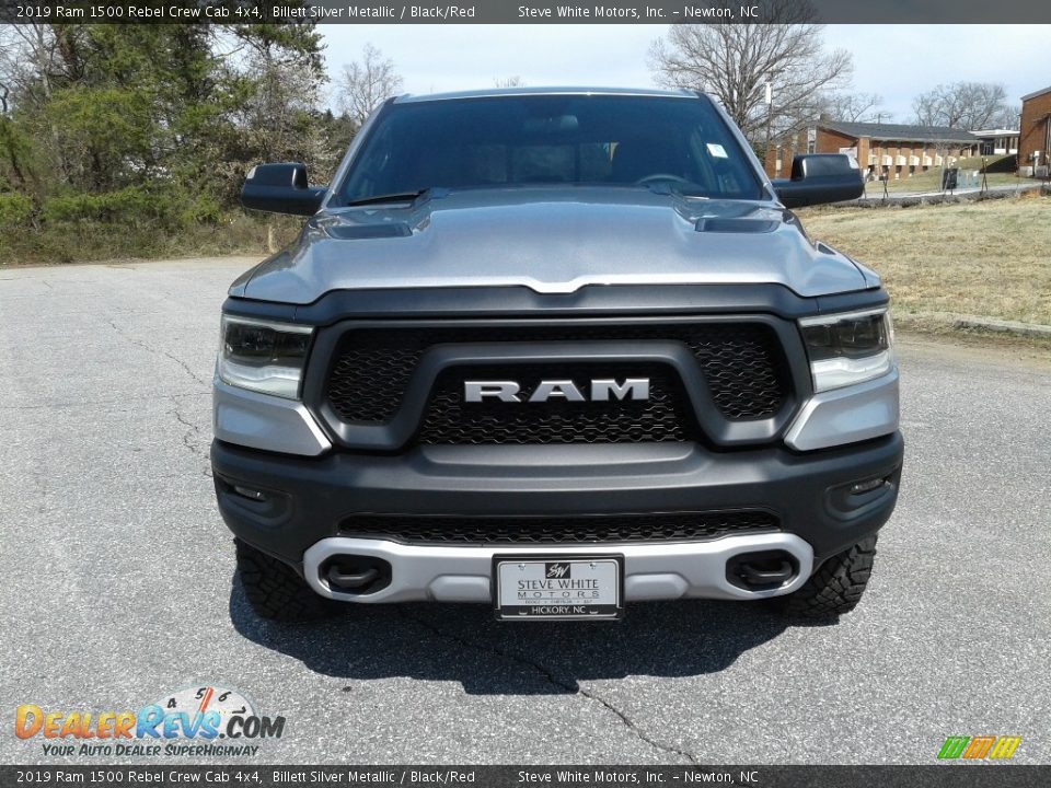 2019 Ram 1500 Rebel Crew Cab 4x4 Billett Silver Metallic / Black/Red Photo #3