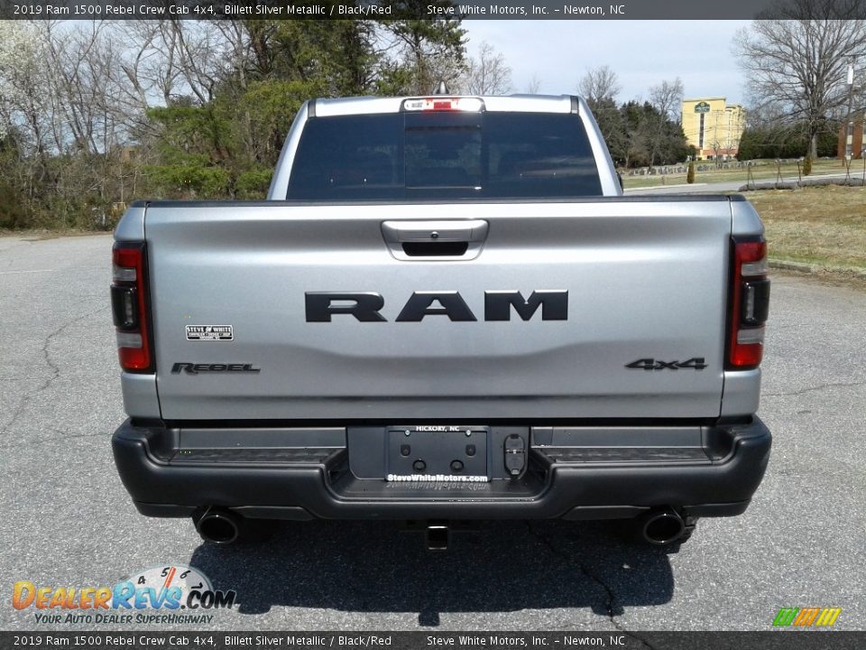 2019 Ram 1500 Rebel Crew Cab 4x4 Billett Silver Metallic / Black/Red Photo #7