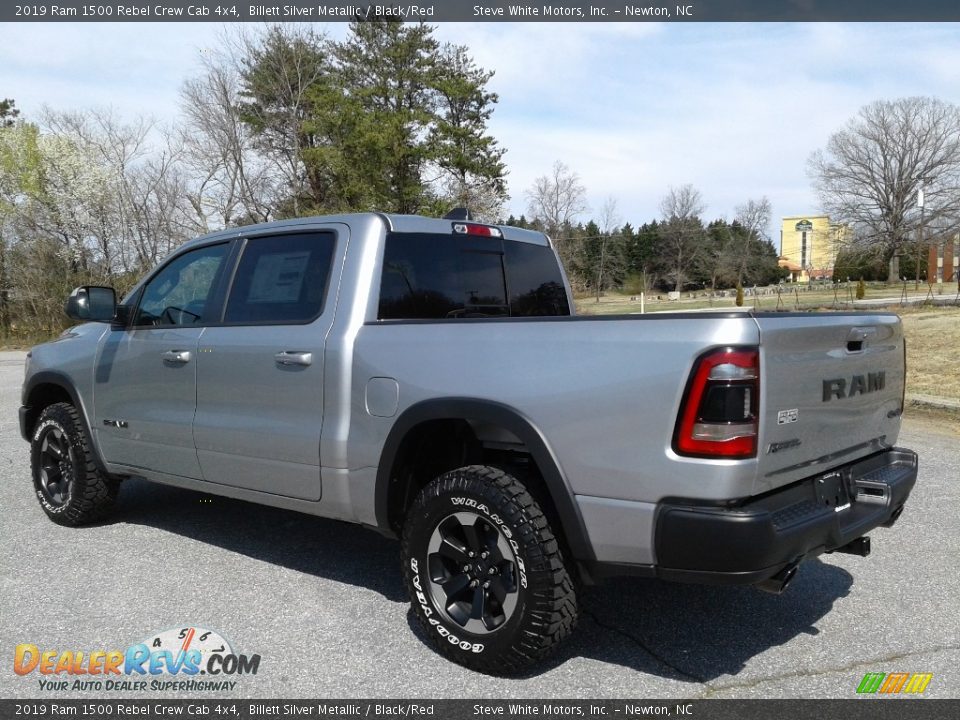 2019 Ram 1500 Rebel Crew Cab 4x4 Billett Silver Metallic / Black/Red Photo #8