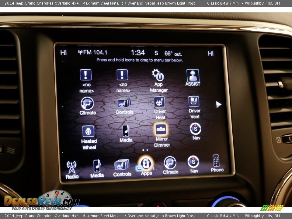 2014 Jeep Grand Cherokee Overland 4x4 Maximum Steel Metallic / Overland Nepal Jeep Brown Light Frost Photo #12