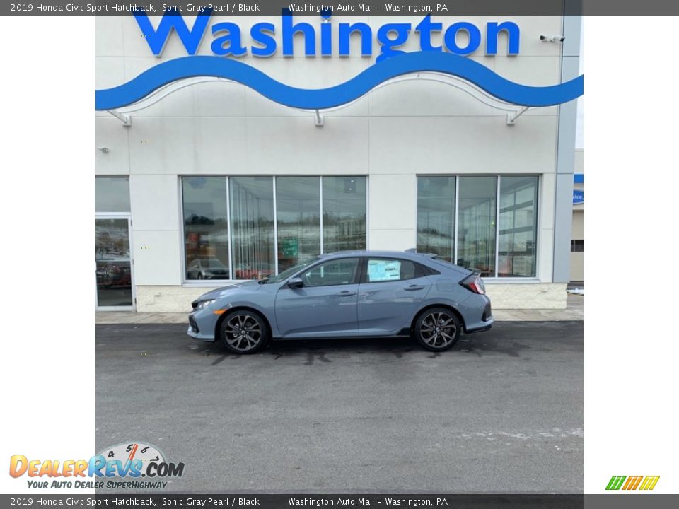 2019 Honda Civic Sport Hatchback Sonic Gray Pearl / Black Photo #1