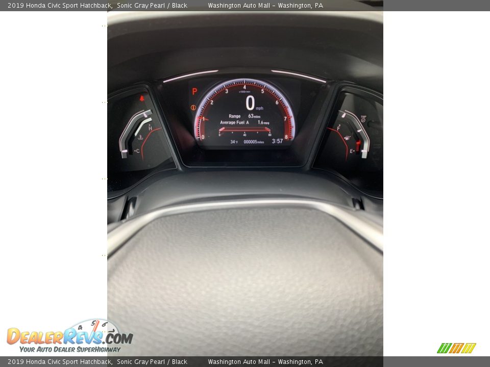 2019 Honda Civic Sport Hatchback Sonic Gray Pearl / Black Photo #31