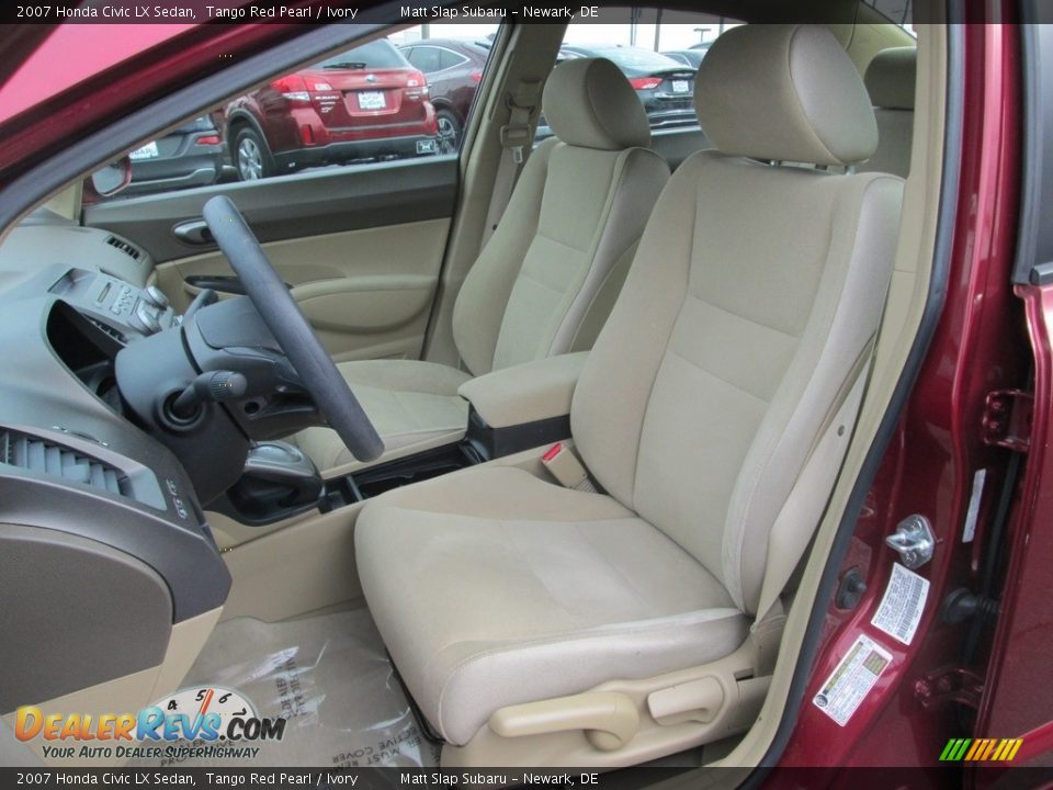 2007 Honda Civic LX Sedan Tango Red Pearl / Ivory Photo #15