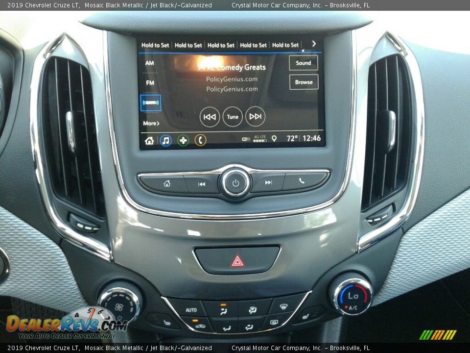 2019 Chevrolet Cruze LT Mosaic Black Metallic / Jet Black/­Galvanized Photo #15