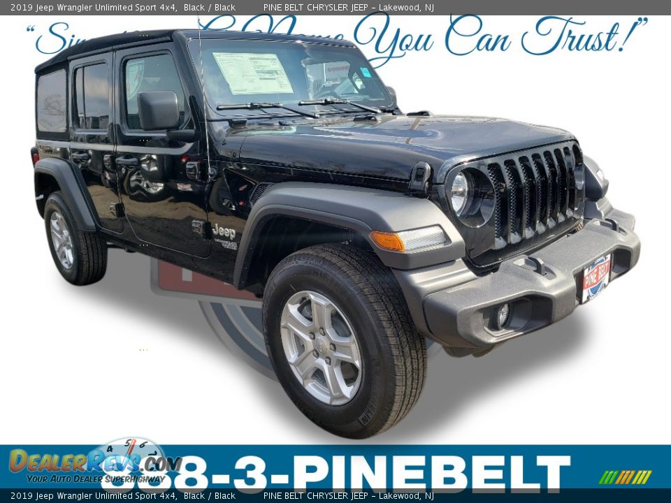 2019 Jeep Wrangler Unlimited Sport 4x4 Black / Black Photo #1