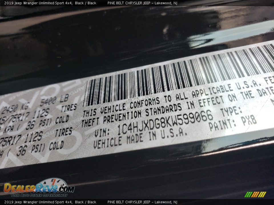 2019 Jeep Wrangler Unlimited Sport 4x4 Black / Black Photo #9