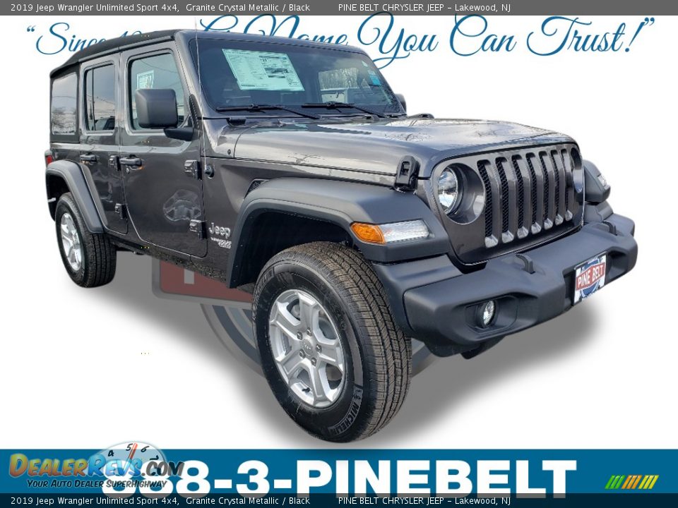 2019 Jeep Wrangler Unlimited Sport 4x4 Granite Crystal Metallic / Black Photo #1