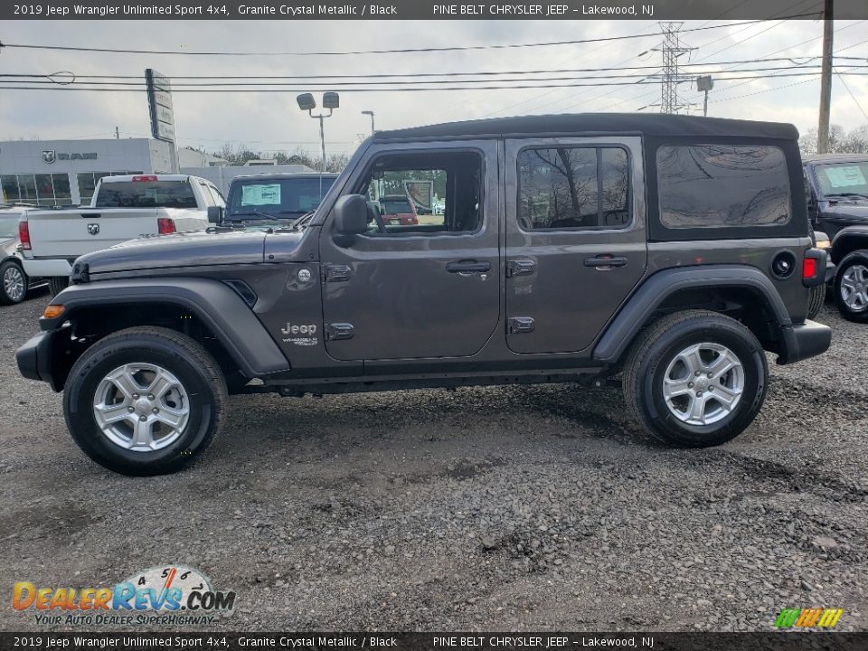 2019 Jeep Wrangler Unlimited Sport 4x4 Granite Crystal Metallic / Black Photo #3
