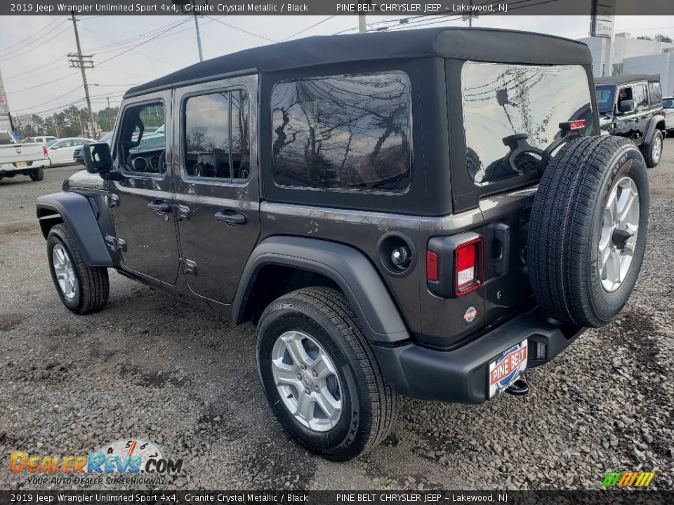 2019 Jeep Wrangler Unlimited Sport 4x4 Granite Crystal Metallic / Black Photo #4