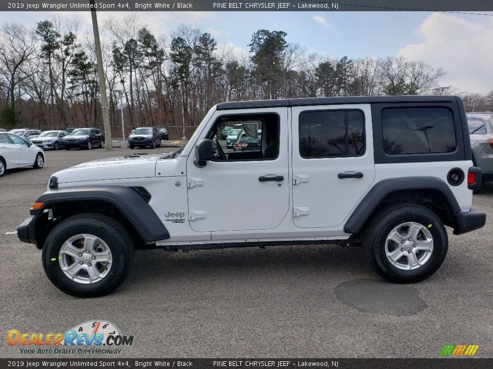 2019 Jeep Wrangler Unlimited Sport 4x4 Bright White / Black Photo #3