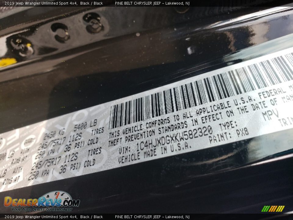 2019 Jeep Wrangler Unlimited Sport 4x4 Black / Black Photo #9