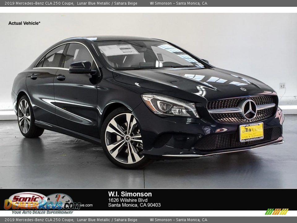 2019 Mercedes-Benz CLA 250 Coupe Lunar Blue Metallic / Sahara Beige Photo #1