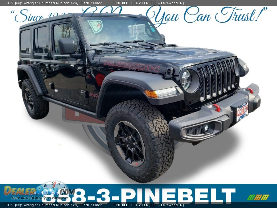 2019 Jeep Wrangler Unlimited Rubicon 4x4 Black / Black Photo #1