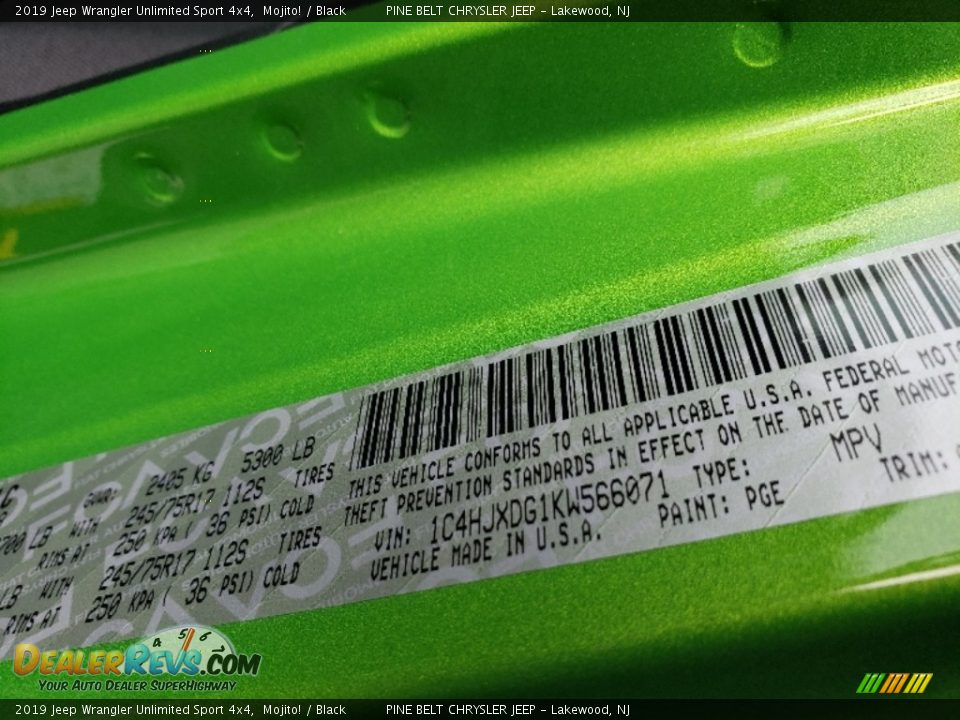 2019 Jeep Wrangler Unlimited Sport 4x4 Mojito! / Black Photo #9