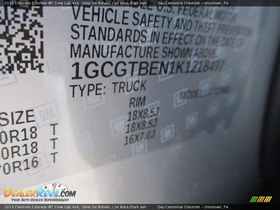 2019 Chevrolet Colorado WT Crew Cab 4x4 Silver Ice Metallic / Jet Black/Dark Ash Photo #20