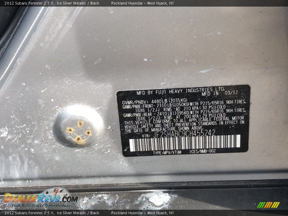 2012 Subaru Forester 2.5 X Ice Silver Metallic / Black Photo #17