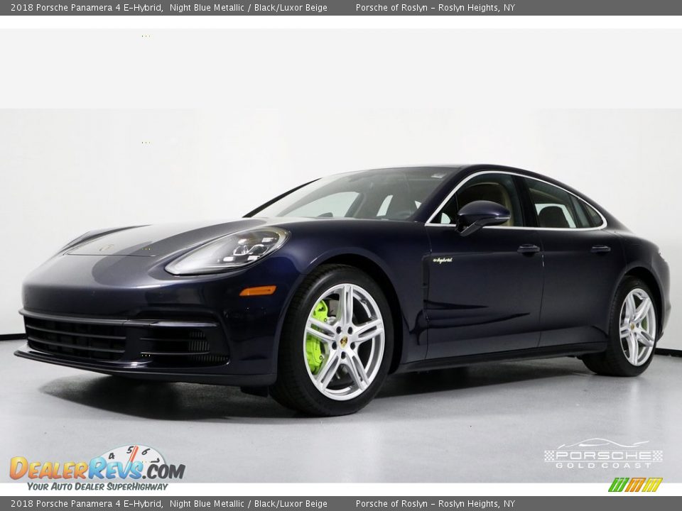 2018 Porsche Panamera 4 E-Hybrid Night Blue Metallic / Black/Luxor Beige Photo #3