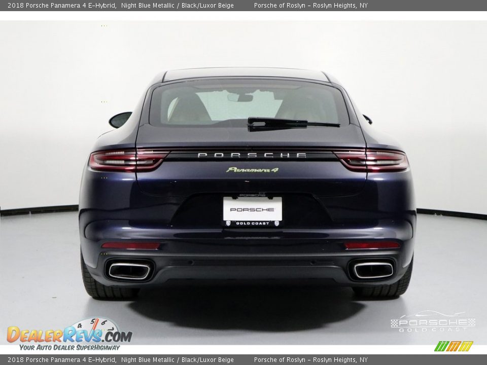 2018 Porsche Panamera 4 E-Hybrid Night Blue Metallic / Black/Luxor Beige Photo #6