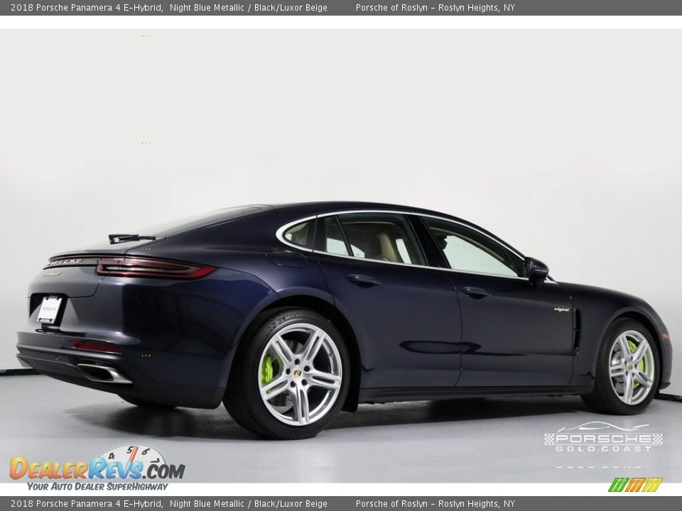 2018 Porsche Panamera 4 E-Hybrid Night Blue Metallic / Black/Luxor Beige Photo #9