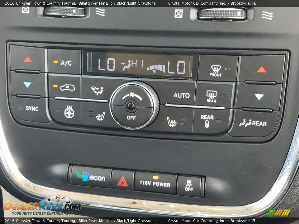 2016 Chrysler Town & Country Touring Billet Silver Metallic / Black/Light Graystone Photo #17