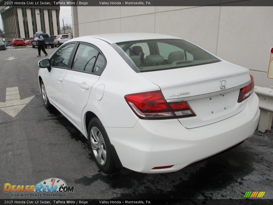 2015 Honda Civic LX Sedan Taffeta White / Beige Photo #3