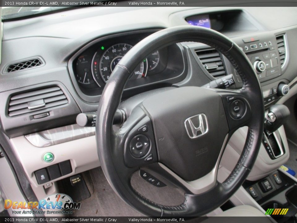 2013 Honda CR-V EX-L AWD Alabaster Silver Metallic / Gray Photo #14