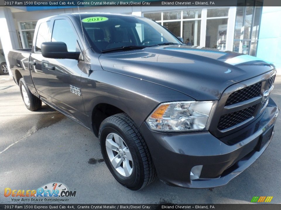 2017 Ram 1500 Express Quad Cab 4x4 Granite Crystal Metallic / Black/Diesel Gray Photo #1