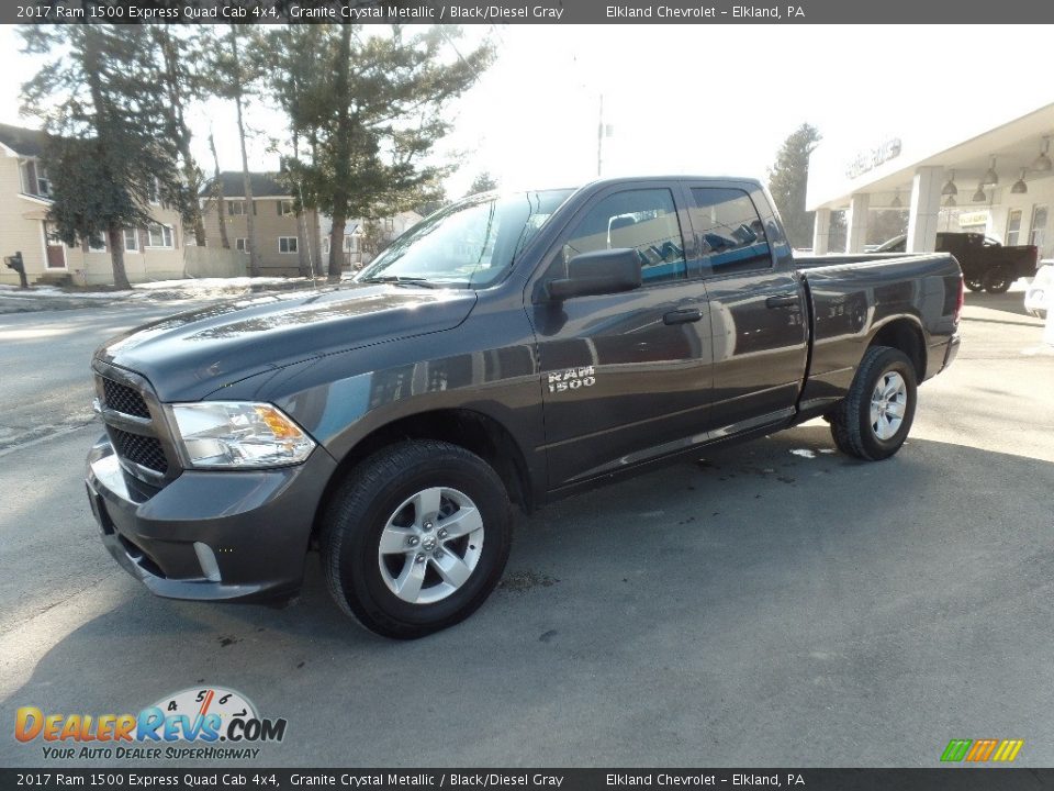 2017 Ram 1500 Express Quad Cab 4x4 Granite Crystal Metallic / Black/Diesel Gray Photo #4