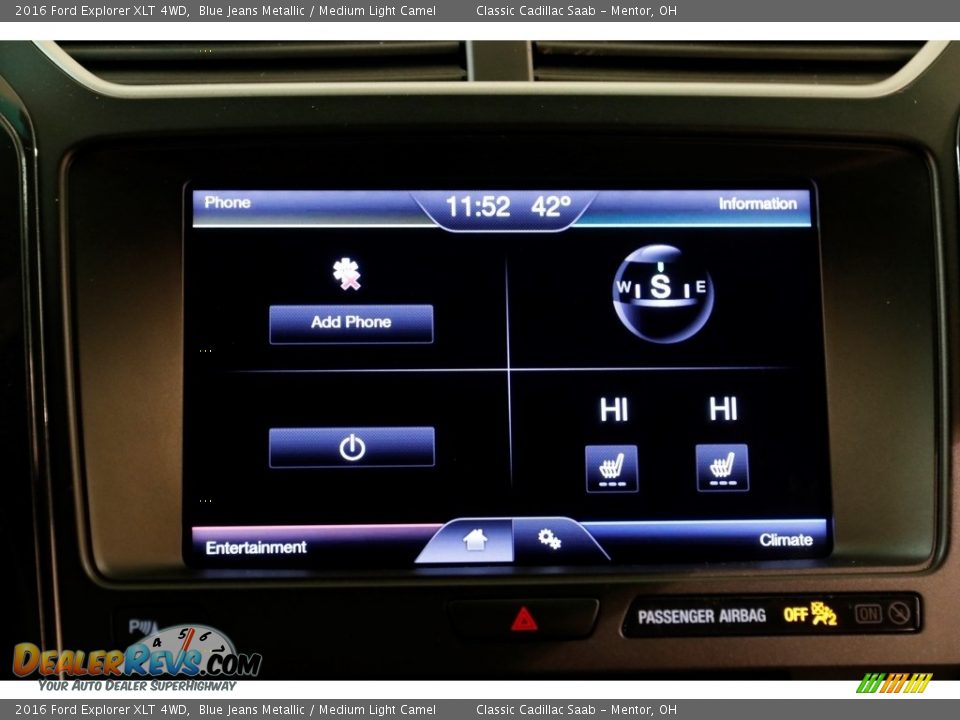 2016 Ford Explorer XLT 4WD Blue Jeans Metallic / Medium Light Camel Photo #10