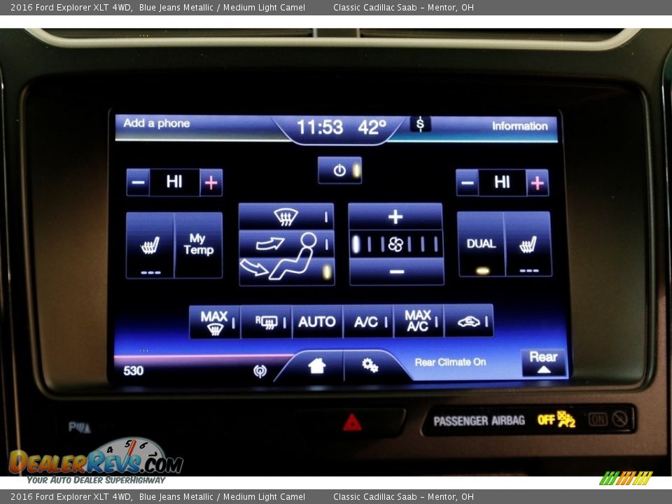 2016 Ford Explorer XLT 4WD Blue Jeans Metallic / Medium Light Camel Photo #14