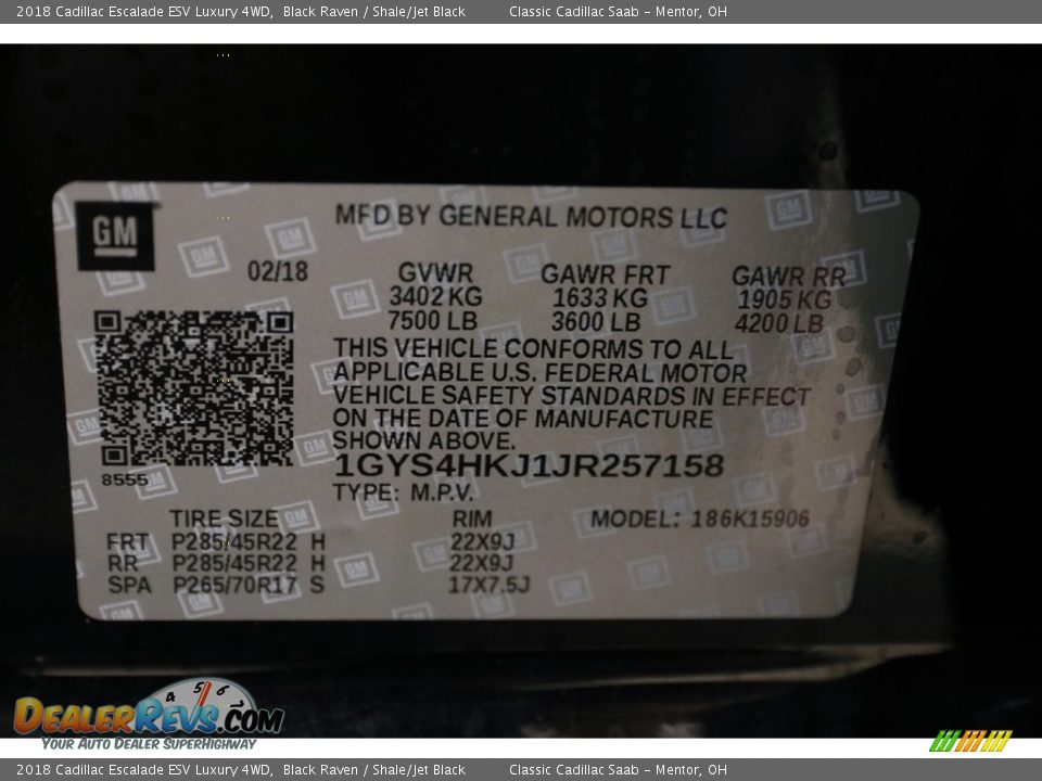 2018 Cadillac Escalade ESV Luxury 4WD Black Raven / Shale/Jet Black Photo #28