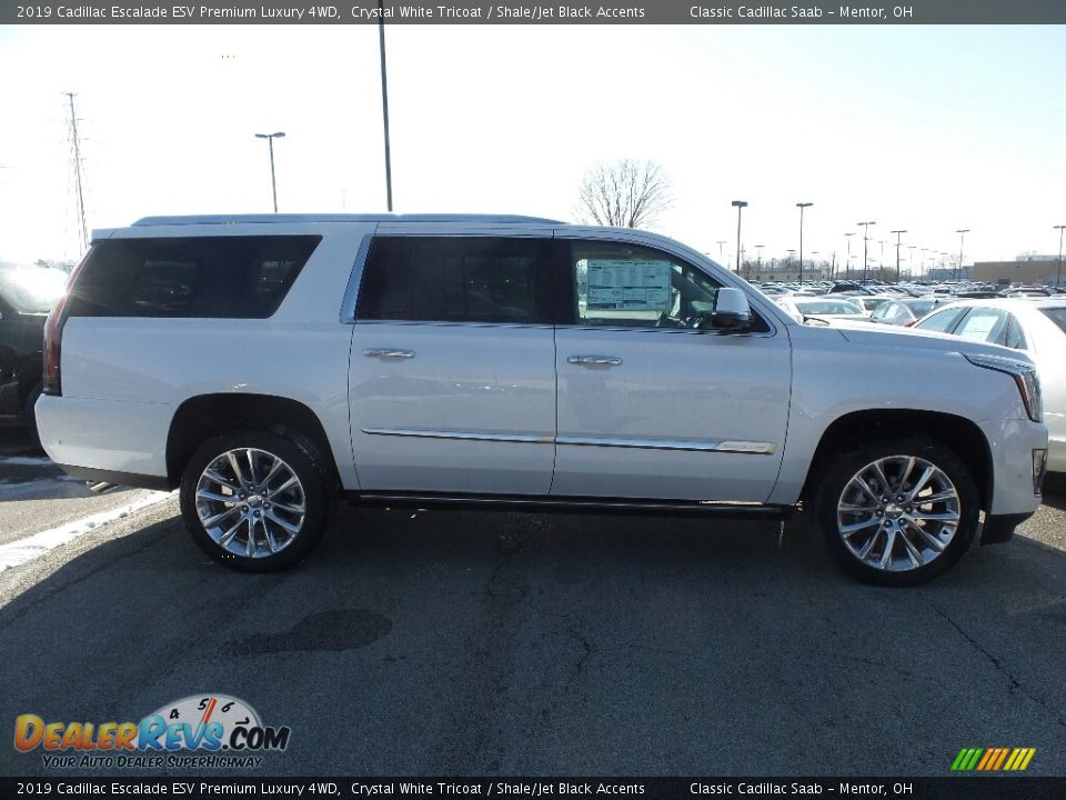 2019 Cadillac Escalade ESV Premium Luxury 4WD Crystal White Tricoat / Shale/Jet Black Accents Photo #2