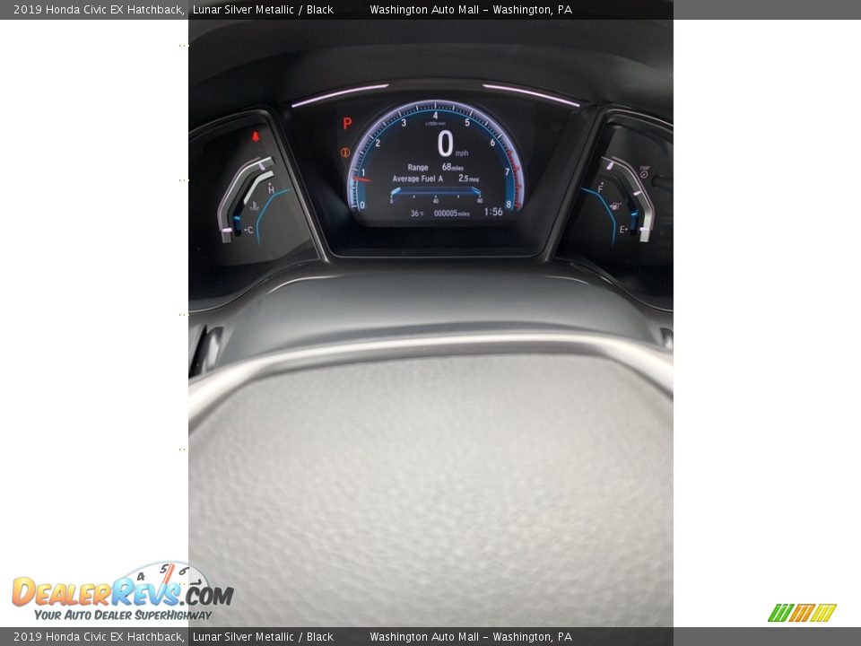 2019 Honda Civic EX Hatchback Lunar Silver Metallic / Black Photo #31