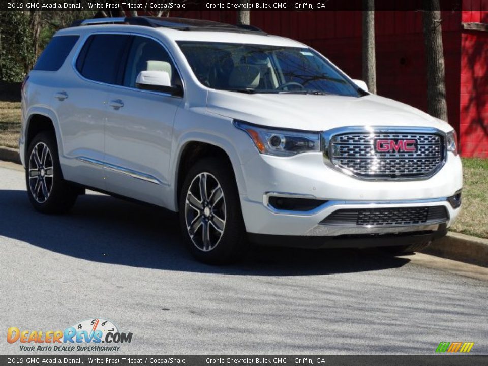 2019 GMC Acadia Denali White Frost Tricoat / Cocoa/Shale Photo #1