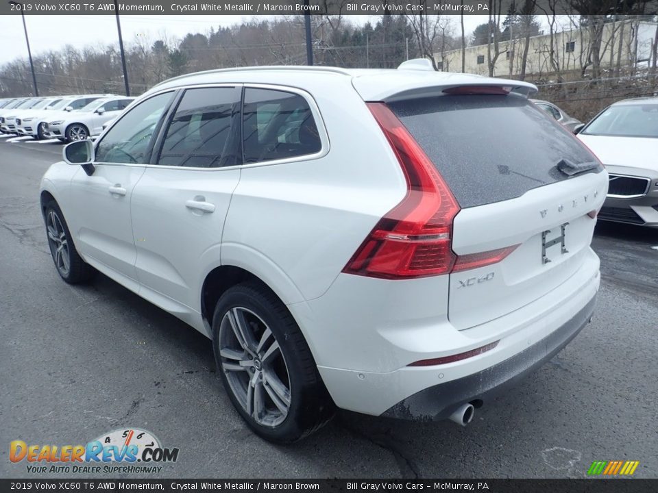 2019 Volvo XC60 T6 AWD Momentum Crystal White Metallic / Maroon Brown Photo #4