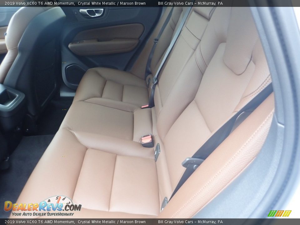 2019 Volvo XC60 T6 AWD Momentum Crystal White Metallic / Maroon Brown Photo #8