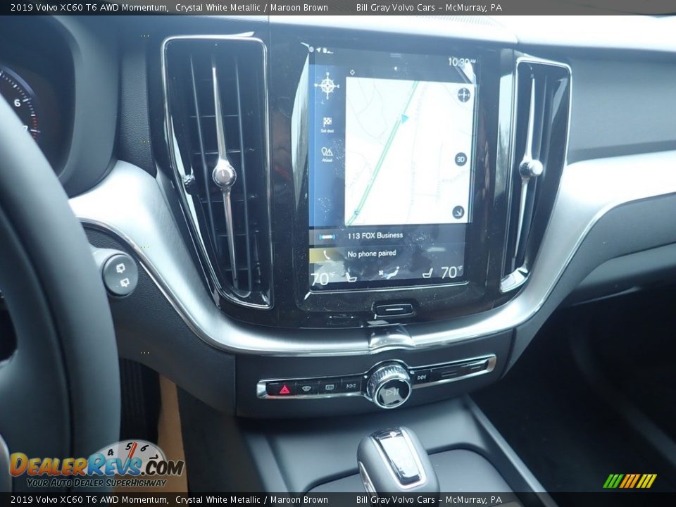 2019 Volvo XC60 T6 AWD Momentum Crystal White Metallic / Maroon Brown Photo #14