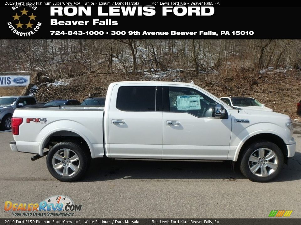 2019 Ford F150 Platinum SuperCrew 4x4 White Platinum / Dark Marsala Photo #1