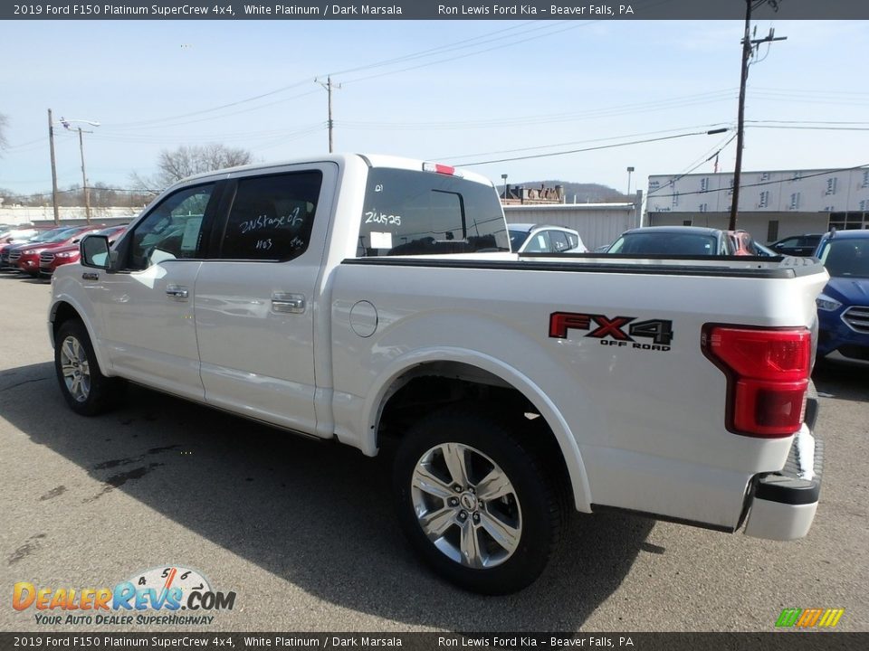 2019 Ford F150 Platinum SuperCrew 4x4 White Platinum / Dark Marsala Photo #4