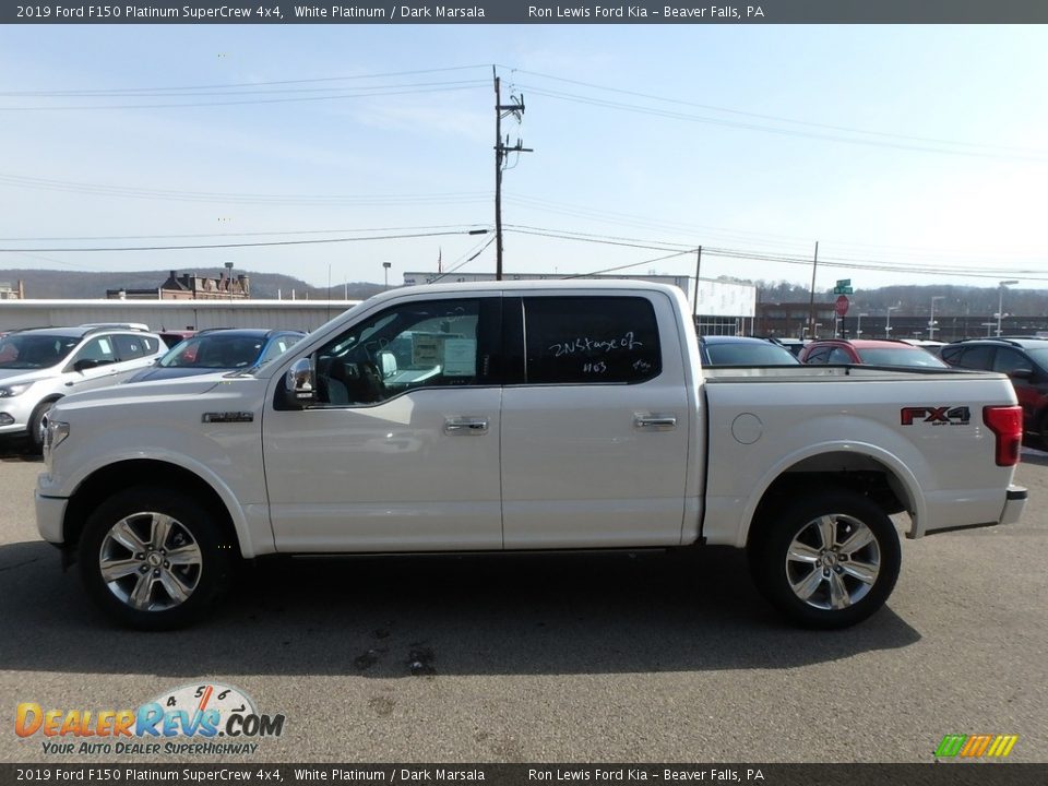 2019 Ford F150 Platinum SuperCrew 4x4 White Platinum / Dark Marsala Photo #5