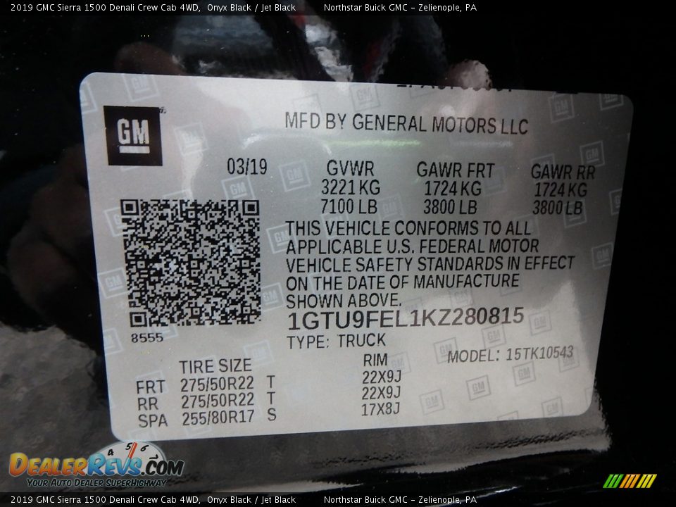2019 GMC Sierra 1500 Denali Crew Cab 4WD Onyx Black / Jet Black Photo #14