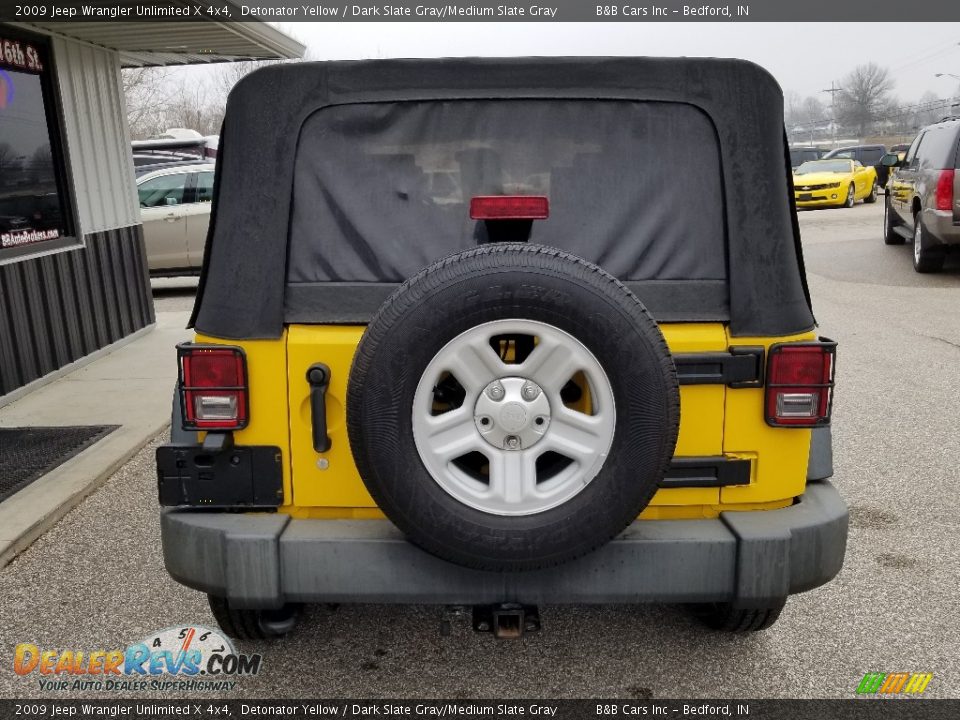 2009 Jeep Wrangler Unlimited X 4x4 Detonator Yellow / Dark Slate Gray/Medium Slate Gray Photo #4