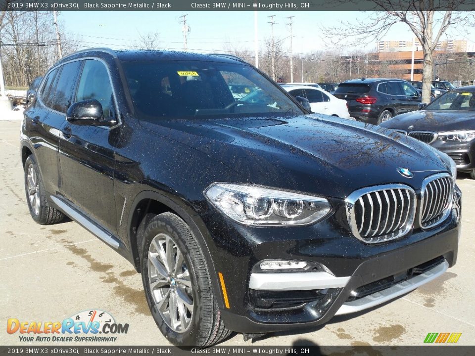 2019 BMW X3 xDrive30i Black Sapphire Metallic / Black Photo #1