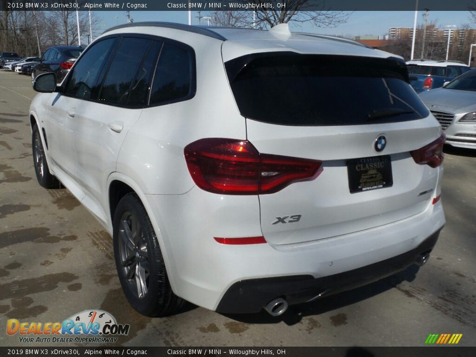 2019 BMW X3 xDrive30i Alpine White / Cognac Photo #2