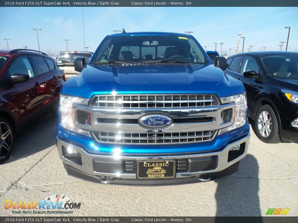 2019 Ford F150 XLT SuperCab 4x4 Velocity Blue / Earth Gray Photo #2