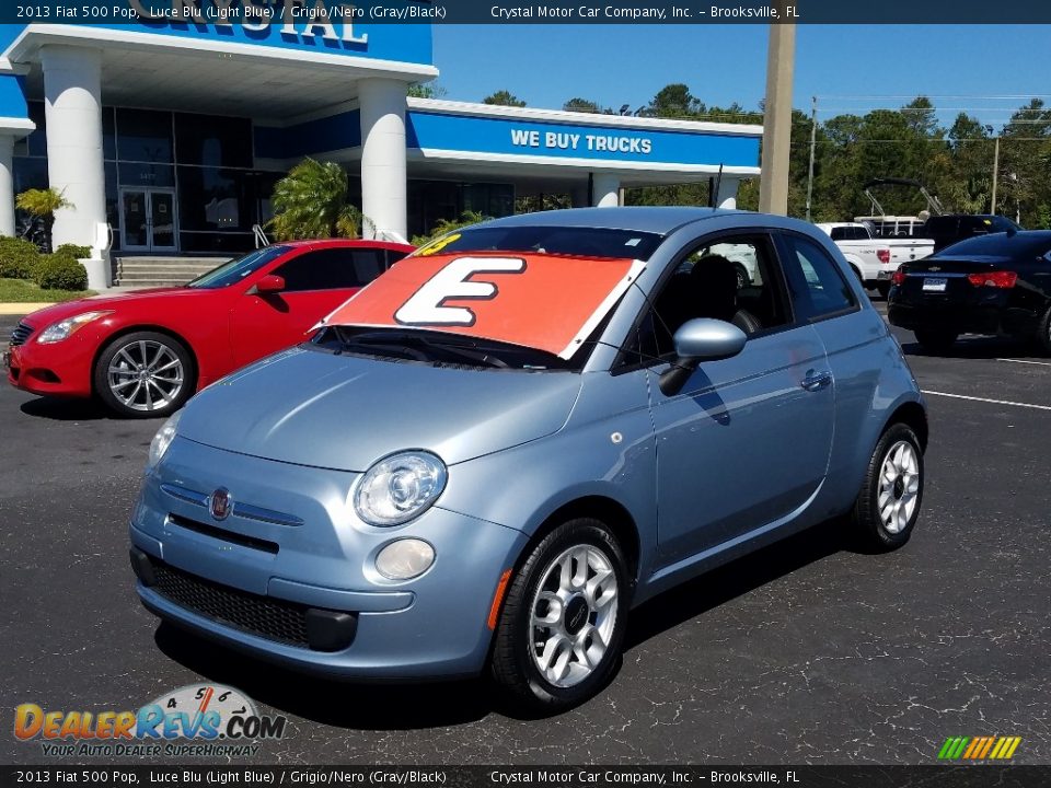 2013 Fiat 500 Pop Luce Blu (Light Blue) / Grigio/Nero (Gray/Black) Photo #1